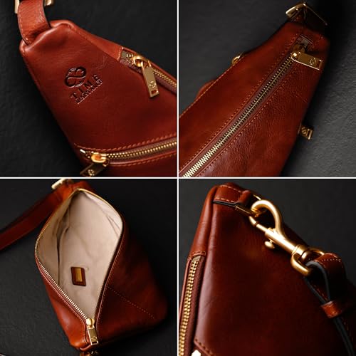 Time Resistance Leather Sling Bag - Full-Grain Leather Bag - Chest Bag for Men and Women4