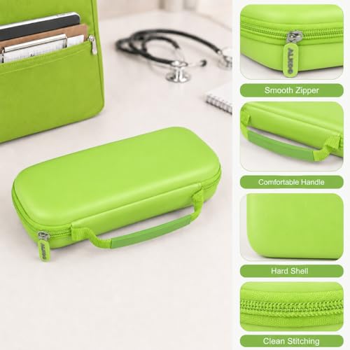 Image of Stethoscope Case for 3M Littmann Classic III /Cardiology IV, Light-Green | for MDF Acoustica Stethoscopes, for Nurses, Doctors, Nursing School Essentials, Students, Clinic, EMS, Travel, Hard Bag Only