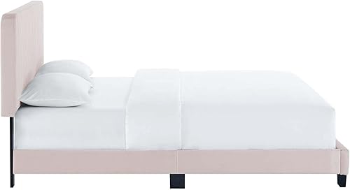 Miniatura 25 de Modway Celine - Base de cama con plataforma de terciopelo capitoné de alto rendimiento, color gris claro Gris,claro,Esmeralda/Sólidos,Gris,Rosa