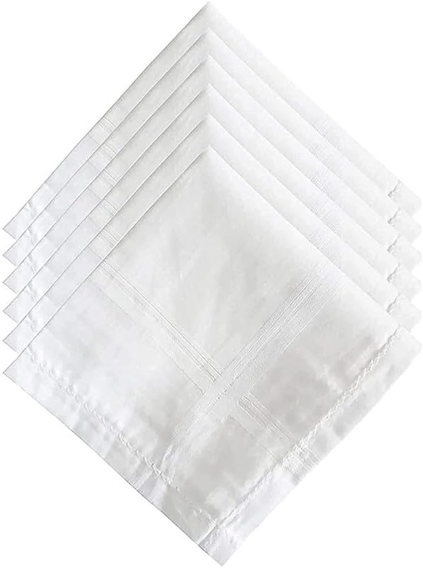 100% Cotton White Plain Premium Handkerchief|Easy Wash Fabric|Plain (PO6)-image-24