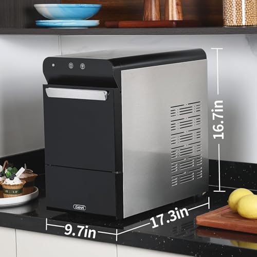 Gevi Household V2.0 Countertop Gemi Nugget Ice Maker Open and Pour Water Refill | Stainless Steel Housing | Fit Under Wall Cabinet | White
