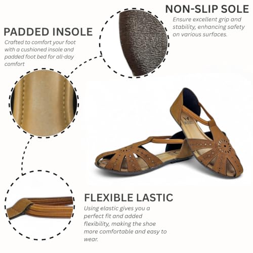 Image of Women's Flat Sole Stylish Sandal | Doctor Insole For Comfort & Durability | Arch Support | True Anti-Skid TPR Sole | Lazer Cut Design | Fashionable & Trendy (WL-04)