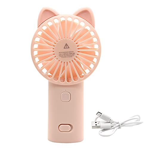 LEKAI Portable Mini Fan, Durable Handheld Rechargeable USB Fan with 3 Speed Modes, Long Battery Life 8-13 Hours Working Personal Desk Table Fan, Small Summer Travel Fan, Cute Fan for Women Girls Men Boys Outdoor, Black Fan (Pink)