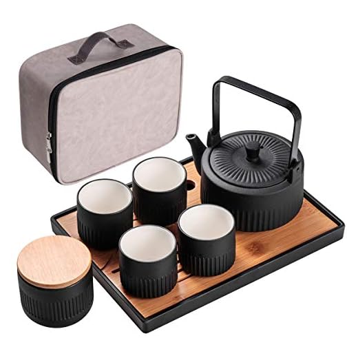 Bgbg Porcelain Teapot Set-Ceramic Tea Set With 1 Teapot (10 OZ / 300ML),4 Teacups (3 OZ / 90ML),1 Loose Leaf Tea Canister and 1 Tea Tray ,Portable Small Size Set for Home ,Travel and Outdoor