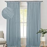 Rideaux pour salon/chambre à coucher : les rideaux en lin de 160/213/243/274/274/304,8 cm de long filtrent la lumière et laissent entrer la lumière naturelle dans votre chambre, assureront de l'intimité pendant la journée et adoucissent la lumière entrant dans la pièce sans avoir cette transparence en plastique. Les rideaux de ferme sont élégants et beaux