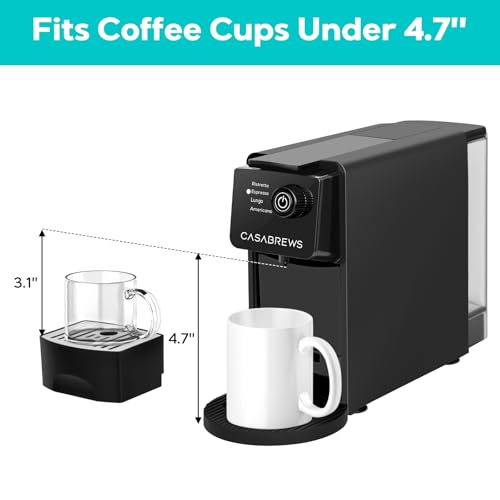 CASABREWS Espresso Machine for Nespresso Original Pods, 20 Bar Mini Espresso Coffee Machine with 4 Brewing Modes and 21 oz Removable Water Tank, Compact Capsule Coffee Maker for Home or Office, Black - Thumbnail 5