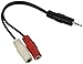 QVS 6" 2.5mm Stereo Male to 3.5mm Female Splitter Cable (CC399CY)