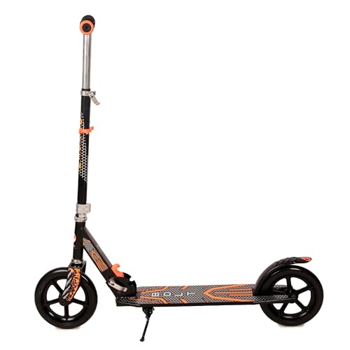 Image of OXYGEN Kick Scooter Bolt for Kids 6 to 14 Years 2 Wheel Foldable with Adjustable Handlebar Alloy Steel Frame Wide Non Slip Deck 80kg Capacity Black and Orange