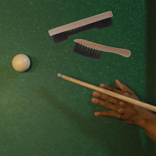 Luxshiny 2Pcs Pool Table Brushes Wooden Handle Felt Brush Billiard Table Cleaning Tool with PE Bristles Dust Removal for Billiards and Snooker Accessories - Thumbnail 5