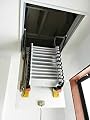 INTBUYING Ceiling Attic Ladder Folding Loft Ladder Stairs 31.5x35.4in Ceiling Attic Extension Stairs Carbon Steel/9.8ft Height/12 Pedals/Load 660LB Retractable Ceiling Pulldown Attic Ladder Black