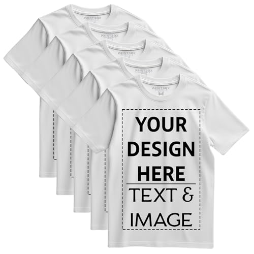5 Pack Custom Shirts for Men Women, Unisex Style Customized T Shirt, Design Your Own Small Business Birthday Graduation Tops Black2