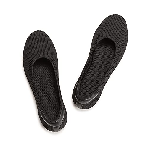 Image of Frank Mully Women's Ballet Flat Shoes Knit Dress Shoes Round Toe Slip On Ballerina Flats for Woman Low Wedge Comfort Soft