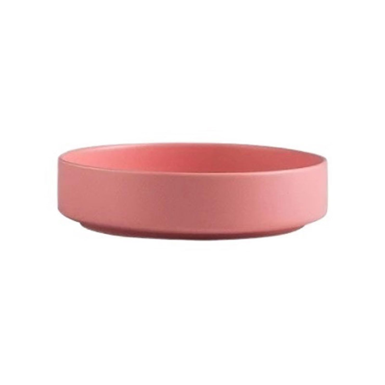 Plant Saucers Flower Pot Drip Tray Round Matte Ceramic Saucer(Pink)