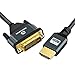 Thsucords 4K HDMI to DVI Cable 15FT, Gold-Plated & Braided DVI to HDMI Adapter Cable Bi-Directional for Projector, Laptop, TV, PC, DVD Player