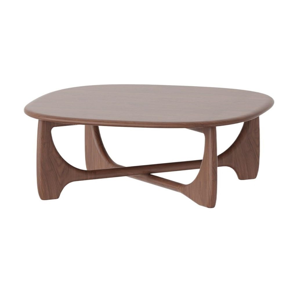 ZTHYSHOZ Side Table Wood Coffee Table Mid-Century Organic Curve Design Living Room Center(Small)