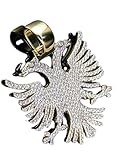 AARK & CO 2.20Ct Round Cut Lab Created Diamond Pave Set Albanian Eagle Pendant 14K Yellow Gold Finish (Yellow)