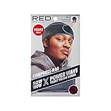 RED Premium Bow Wow X Power Wave Durag, 360 Wave Compression Cap for Men & Women, Adjustable Hook-and-Loop Strap, Stylish & Durable, Ideal for Locs, Braids, Finger Waves (Velvet - Charcoal Gray)