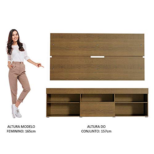 Rack E Painel Madesa Caleb Para TV 55 Pol 1 Gaveta Rustic