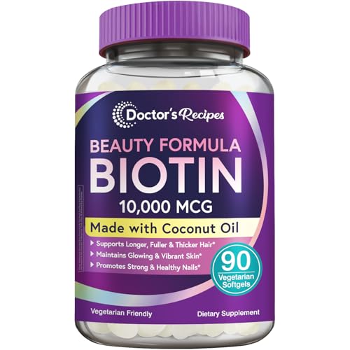 Doctor's Recipes Biotin 10,000 mcg, Hair Growth, Healthy Skin &