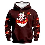 Generisch Sudadera para carnaval con capucha para hombre, divertida de Colonia, de manga larga, camiseta a rayas, camiseta de manga larga, sudadera, blusa, disfraces, carnaval, disfraz