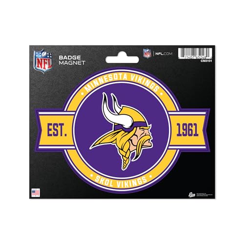 Rico Industries NFL Football Minnesota Vikings Standard Badge Magnet - for Car, Fridge