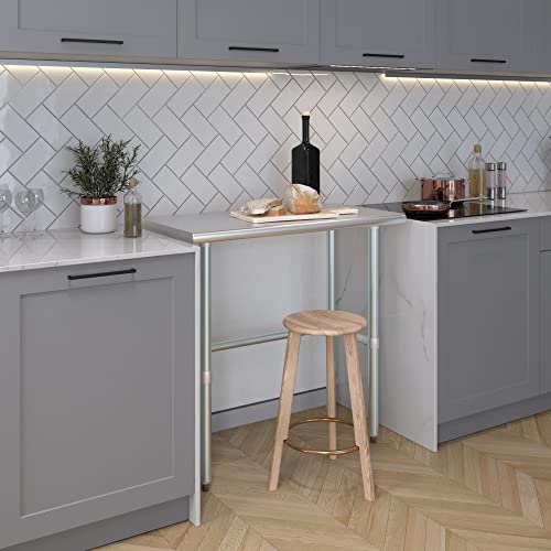 Image of AmGood Stainless Steel Work Table Open Base | Metal Work Bench (Stainless Steel Table Open Base, 36 inch Long x 18 inch Deep)