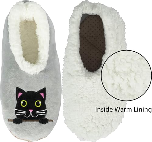 Image of BenSorts Fuzzy Slipper Socks for Women Funny House Slippers with Grips | Warm Cozy Cute Socks Non Slip Gifts Thick Stocking Stuffers Christmas
