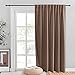 NICETOWN Blackout Blinds for Patio Door, Sliding Door Insulated Blackout Curtains, Extra Wide Curtain for Villa/Hall/Parlor (Cappuccino, 80 inches W x 84 inches L, Single Panel)