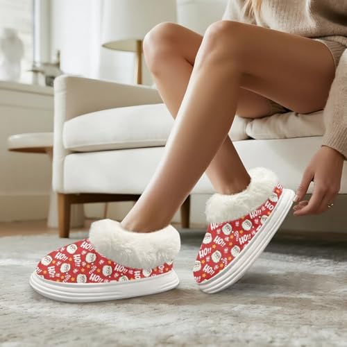 Christmas Warm House Shoes for Women Comfortable Plush Fluffy House Slippers for Woman Comfy Womens Houseshoes3