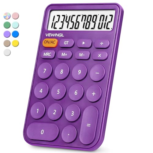 VEWINGL Standard Calculator 12 Digit,Desktop Large Display and Buttons,Calculator with Large LCD Display for Office,School, Home & Business Use,Automatic Sleep,with Battery