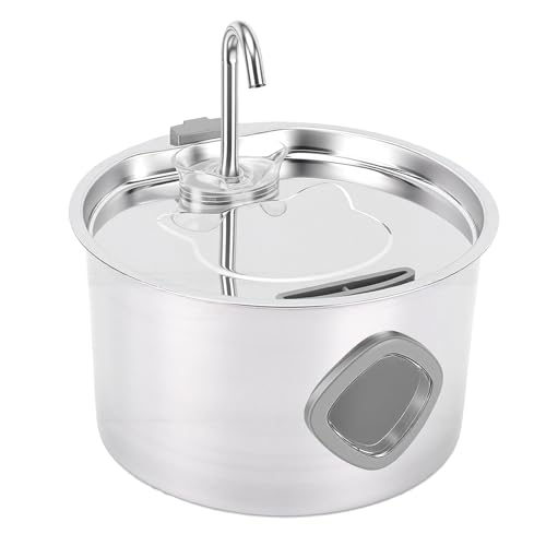 Fuente de Agua para Gatos Alomejor 3.2L Acero Inoxidable