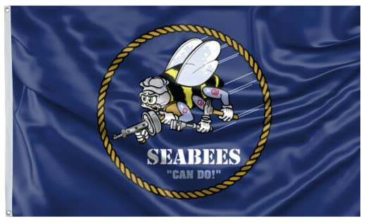 Amazon.com : NSN SeaBees Flag 3x5 Ft - UV Fade Resistant Double