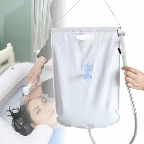 Shampoo Sprinkler Water Bag - Portable Hair Washing Station for Disabled Elderly Bed Easy, Bedridden, Outdoor Camping Hiking, 2.5 GL Capacity, Set of 1