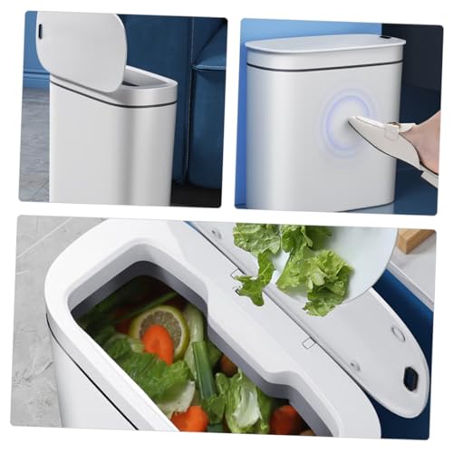 Caneca de basura automática touchless blanca 14L miniatura 3
