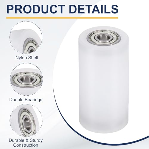 Rueda guía CNC de nailon blanco de alta resistencia con rodamiento de bolas de 1/4" 3