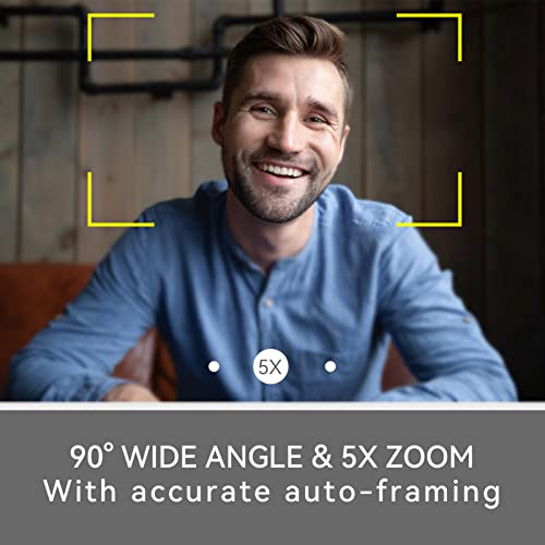 Nuroum V21-AF 2K Webcam mit Autofokus, 4 Mikrofon für Rauschunterdrückung/5m Tonaufnahme/5X Zoom/Auto-Framing, 1080P/60fps USB Kamera PC mit Fernbedienung für Videokonferenz/Live Streaming Zoom/Teams – Bild 5