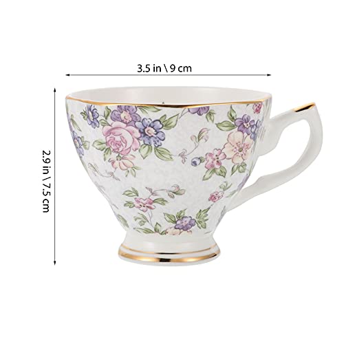 Cabilock Conjunto de xícaras e pires chineses erâmicos de porcelana de cappuccino xícara de café da