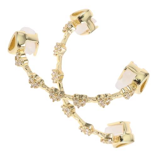 BESPORTBLE Gold Plated Mouth Grills for Men and Women, Rhinestone Tooth Caps Hip Hop Style, Fashionable Full Cz Diamond Teeth Jewelry Set for Party and Streetwear