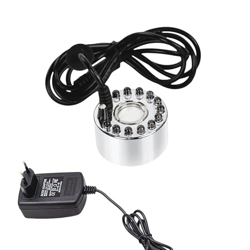 Aobiforu Machine à Brouillard, Brumisateur de Fontaine D'intérieur à 12 LED, Atomiseur d'air, Parfait pour Halloween, Décoration de Noël