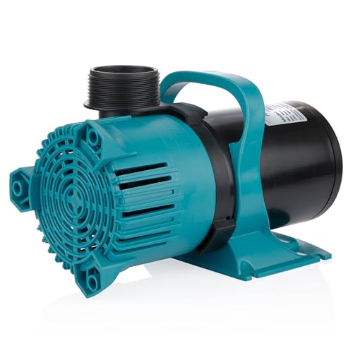 Image of Alpine Corporation 1800 GPH Vortex Submersible Water Pump with 20 Ft Cord for Ponds, Fountains and Water Circulations, Quiet Operation Vertical /Horizontal, 13.7 Ft Lift 96 Watts, Black /Teal