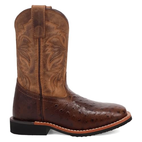 Dan Post Boys' Little Ostrich Print Western Boot Broad Square Toe - Dpc40073