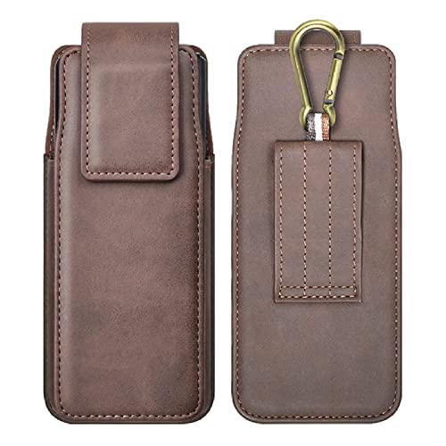Pochette Samsung Galaxy Z Fold 3 2 1 avec clip ceinture étui holster en cuir marron