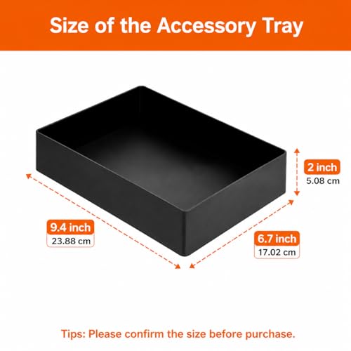 Image of Amazon Basics Rectangular Plastic Desk Organizer with Storage Trays, Accessory Tray for Office Supplies and Pen Holder, 9.4 x 6.7 x 2 inch, Black