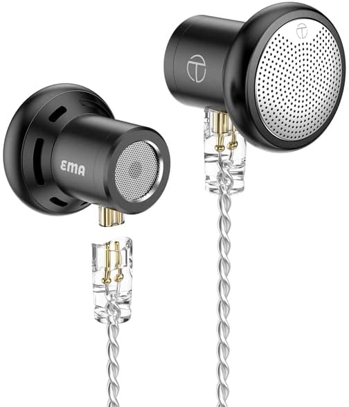 Electronics - New TRN EMA 14.2mm Dynamic Driver In Ear Earphone Bass Metal Flat Head Plug Earburd Replaceable Headset TA1 MAXs For Xiaomis (EMA black no mic)