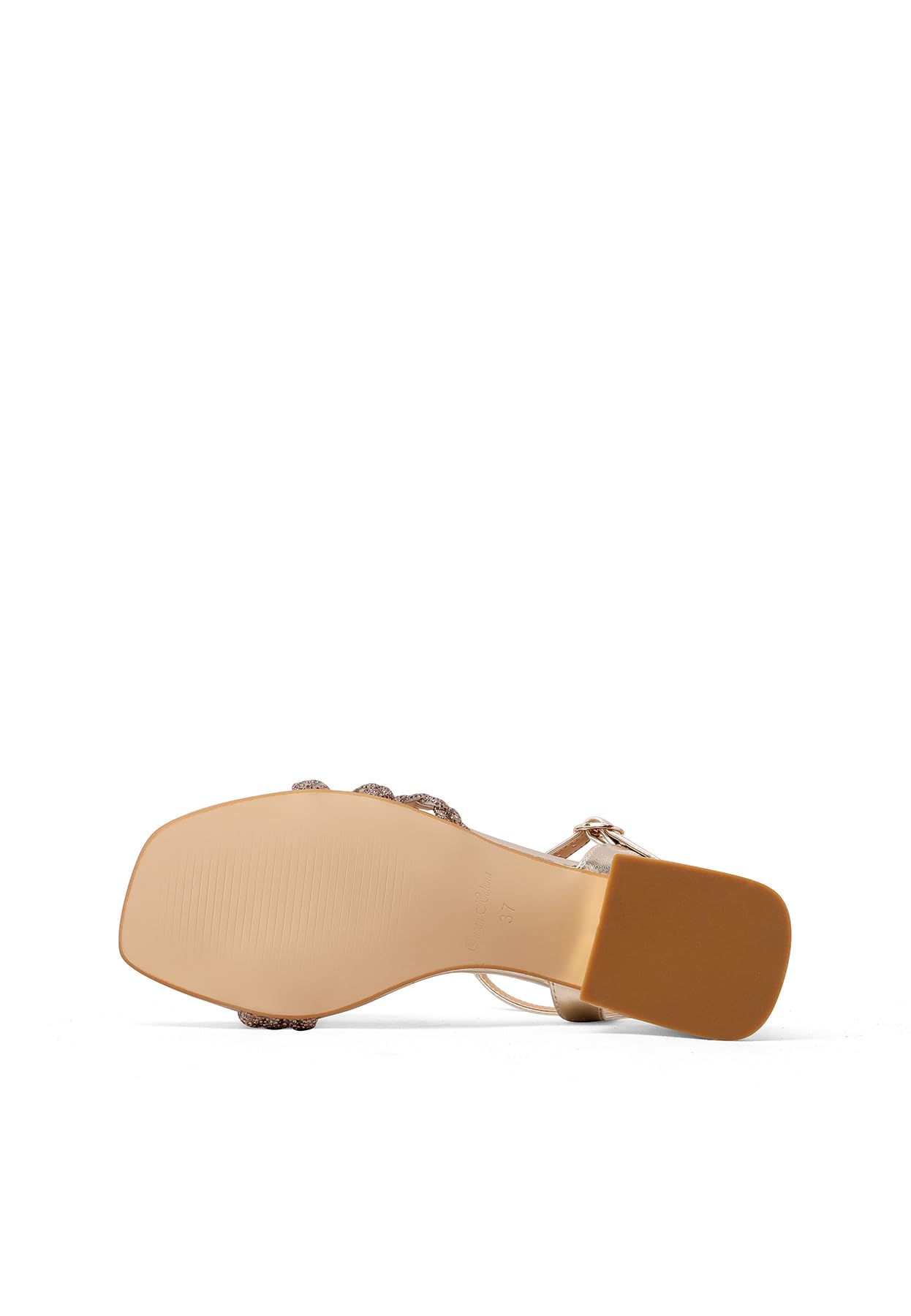 QUEEN HELENA ZM9944 - Sandalias elegantes para mujer con pedrería de tacón bajo con correa