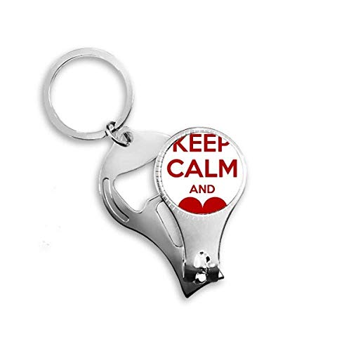 Porte-clés décapsuleur Keep Calm rouge ouvre-bouteille de poche