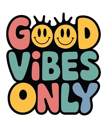 Image of Good Vibes Only Vinyl Sticker - 4-Inch Waterproof Decal for Laptop, Bumper, Car Window, Toolbox - Durable Funny Vinyl Decal for Trucks, Motorcycles, Suitcase & Wall Decor