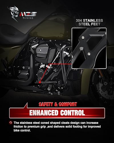Image of MZS Motorcycle Driver Passenger Floorboards Set for Touring Softail 84-26