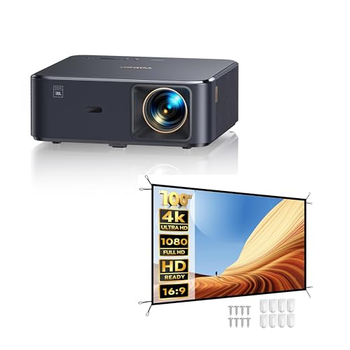 YABER K2s Projector with 100inch Projector Screen