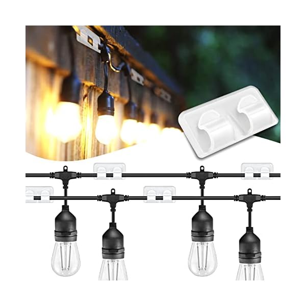 Hooks for outdoor string lights clips: 12 pack big outdoor light clips waterproof uv-resistant - string light hooks wall clips wire holder for indoor outdoor decoration christmas halloween xmas